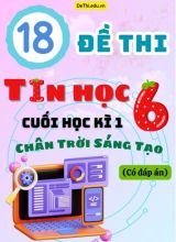 Tuyển tập 18 Đề thi cuối học kì 1 môn Tin học Lớp 6 Chân Trời Sáng Tạo (Kèm đáp án)